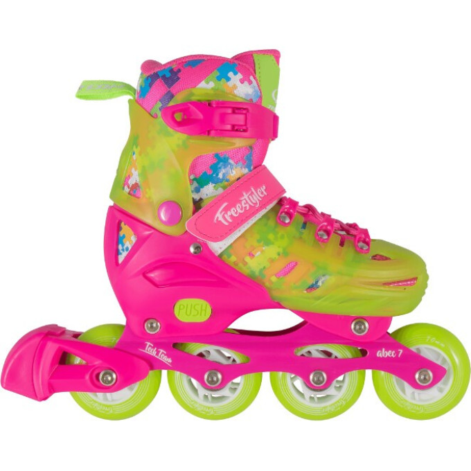 Ролики TECH TEAM FREESTYLER розовые, размер 28-31 NN007505